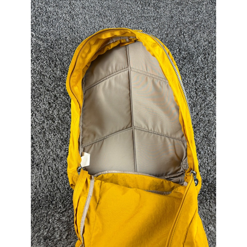 Kipling Seoul Small Backpack Yellow Crinkle Nylon Bookbag BP4414-2WY w Keychain - Picture 6 of 8